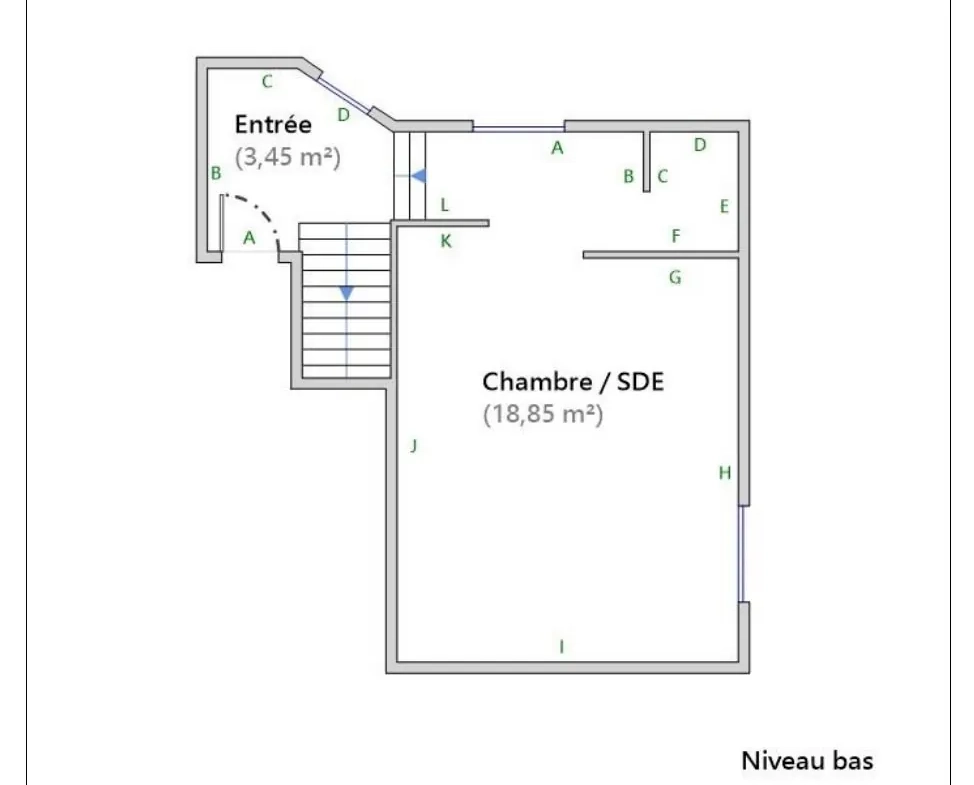 PLAN ENTREE + CHAMBRE PARENTALE Charmant appartement duplex 3 pièces à Erstein de 81 m² 