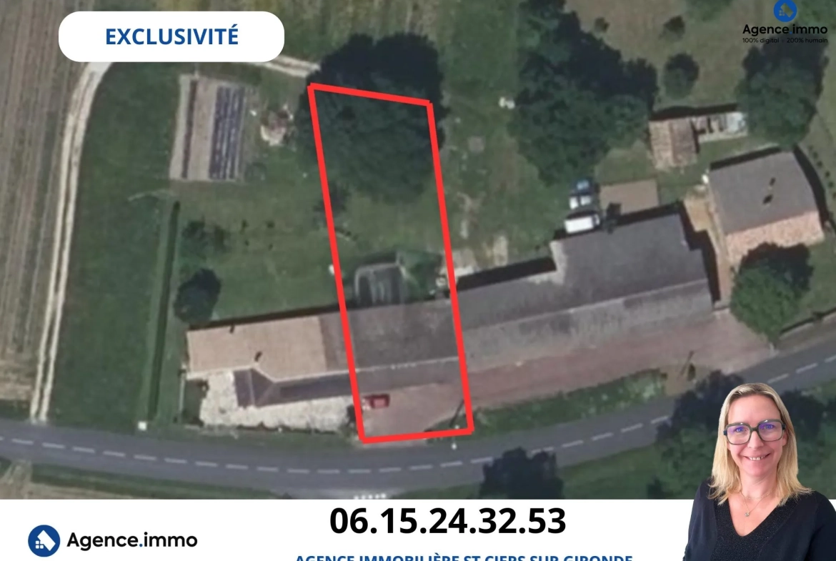 Grand garage de 140 m² avec terrain constructible à Saint Ciers sur Gironde 