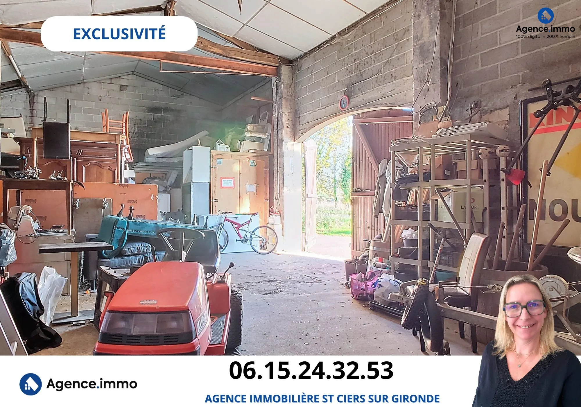 Grand garage de 140 m² avec terrain constructible à Saint Ciers sur Gironde 