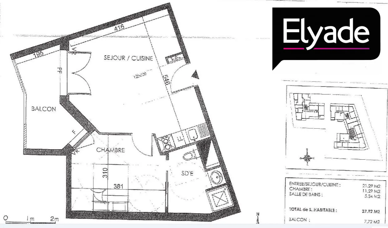 Vente Appartement T2 à Toulouse avec balcon et parking proximité Minimes 