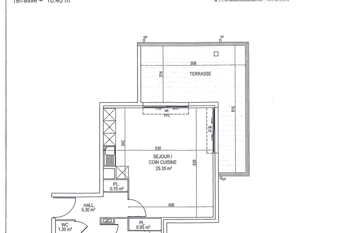 Appartement T2 à vendre à Montpellier Croix d'Argent avec terrasse et garage 