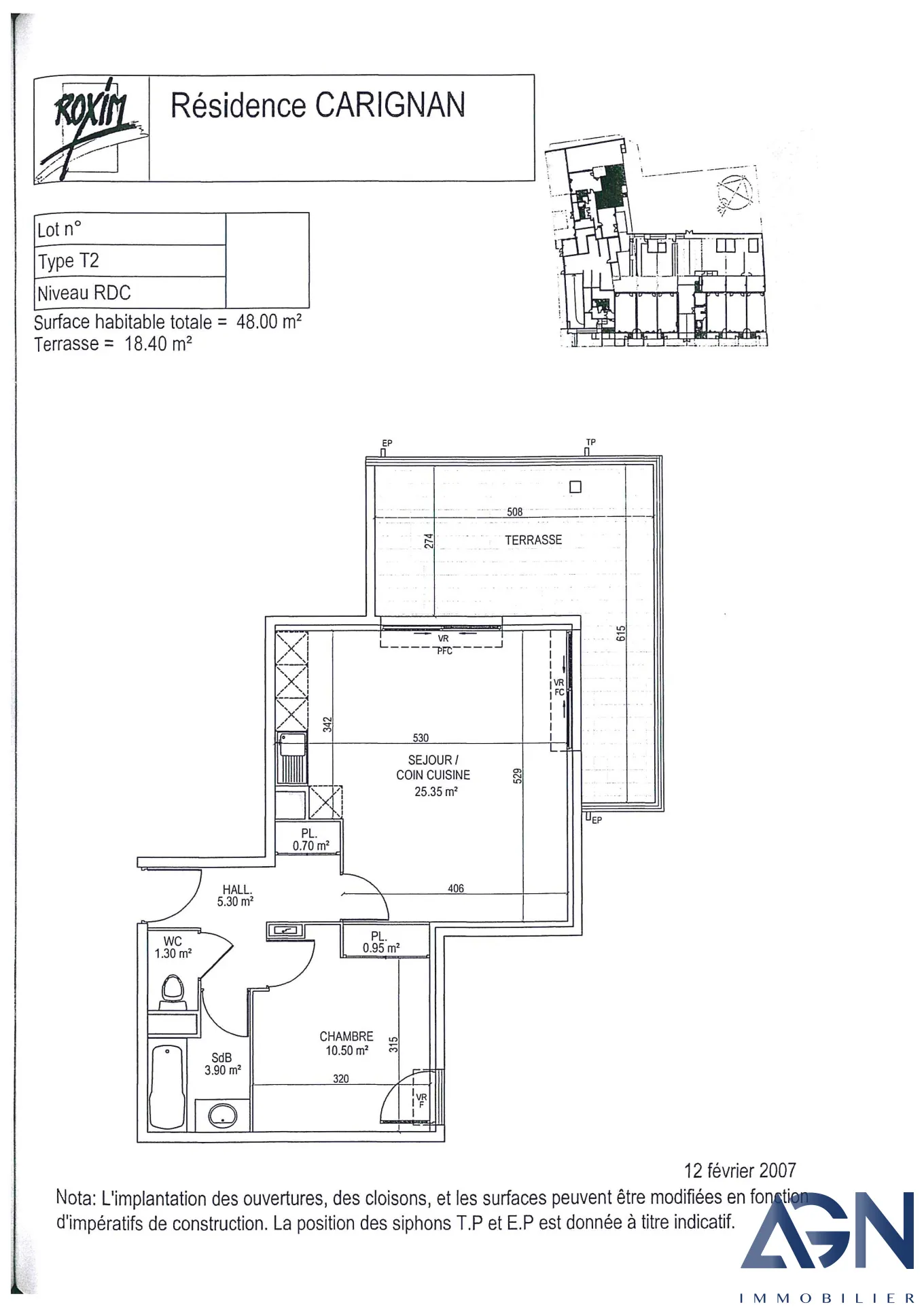 Appartement T2 à vendre à Montpellier Croix d'Argent avec terrasse et garage 