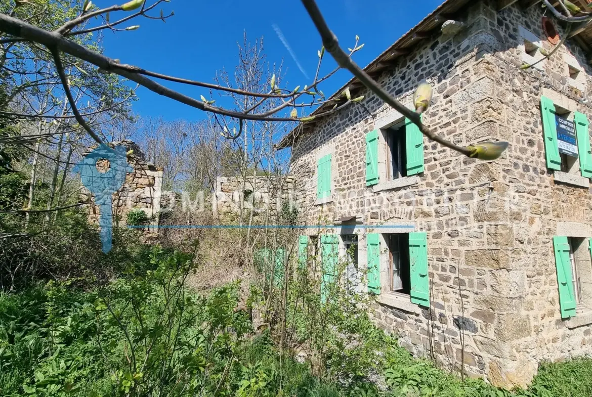 Maison et ferme à rénover en Ardèche avec vue montagne, 1800 m², prix attractif 