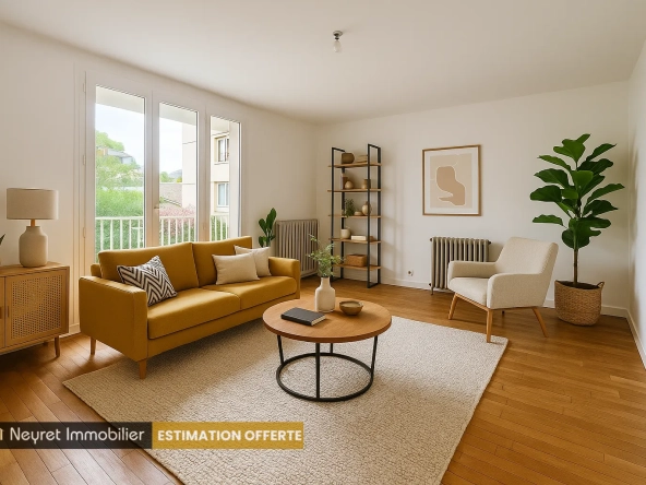 Vente appartement T3 de 64 m² à Oullins, proche du métro B, avec cave et parking