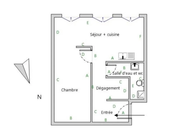 Appartement T2 rénové de 47 m² à Toulon en centre-ville