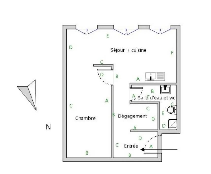 Appartement T2 rénové de 47 m² à Toulon en centre-ville 