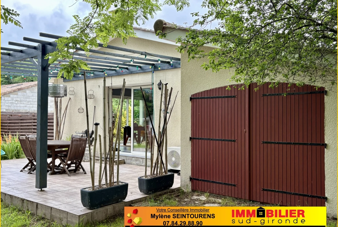 Maison 3 chambres à vendre à Sauternes, calme et lumineuse avec jardin et garage 