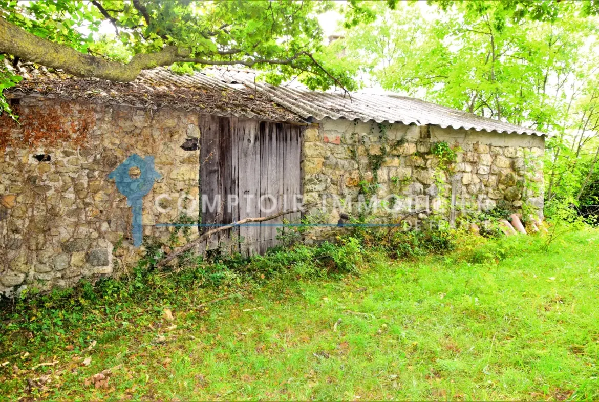 Grange en pierre à Montpezat-sous-Bauzon, terrain de 2835 m², à rénover pour votre projet immobilier 