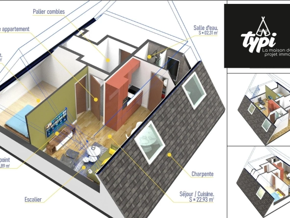 À vendre appartement T2 à Kervignac - Centre-ville, 26 m² lumineux