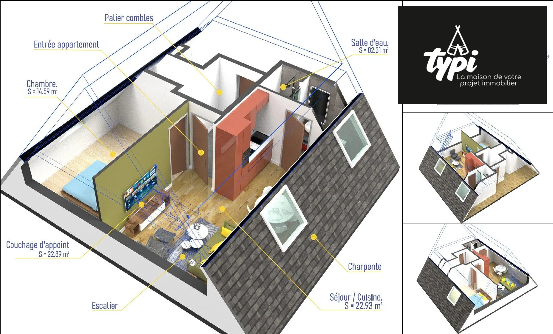 À vendre appartement T2 à Kervignac - Centre-ville, 26 m² lumineux 