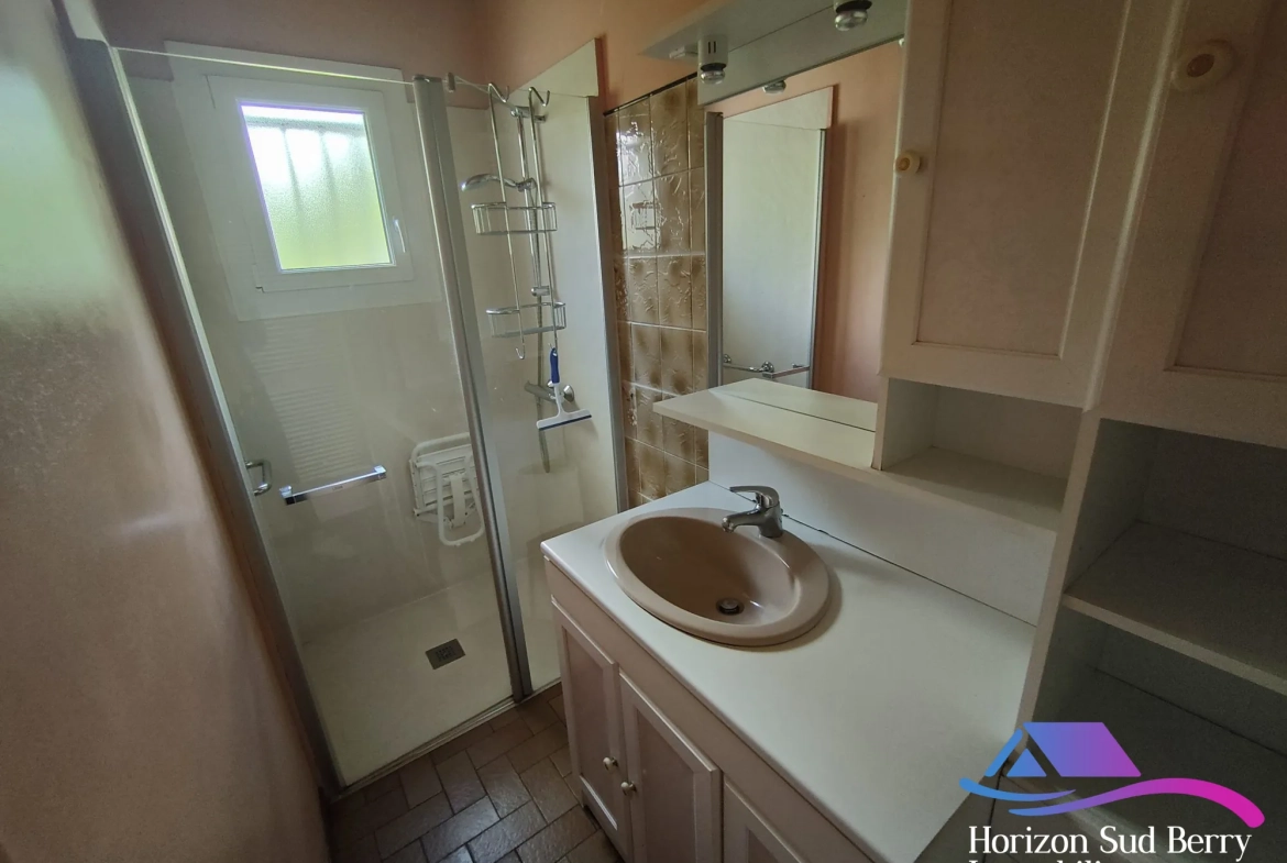 Salle d'eau  Charmante maison de 4 chambres avec studio et jardin clos à La Châtre 