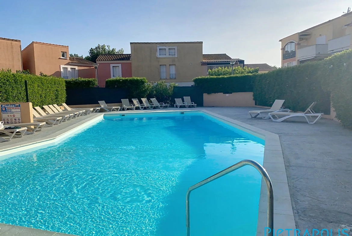 Appartement T2 à Marseillan Plage avec terrasse, Piscine et Parking 