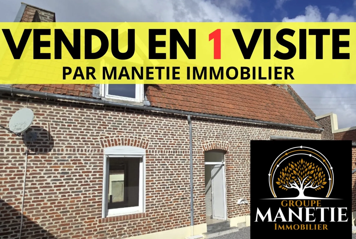 Maison de village à vendre à Inchy-en-Artois avec garage et jardin, parfait pour premier achat ou investissement 