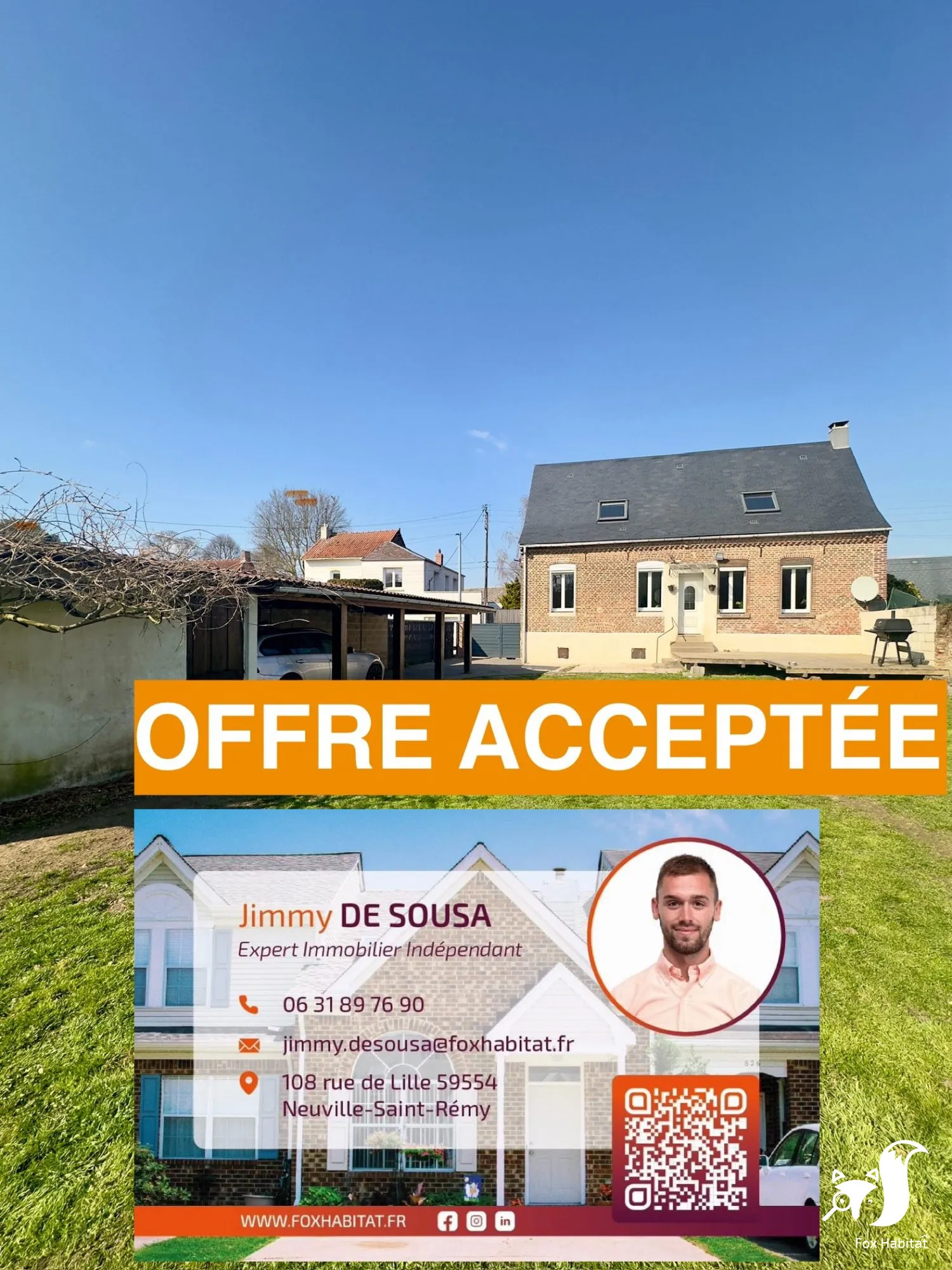 Longère individuelle à vendre à Walincourt-Selvigny près de Cambrai et Caudry 
