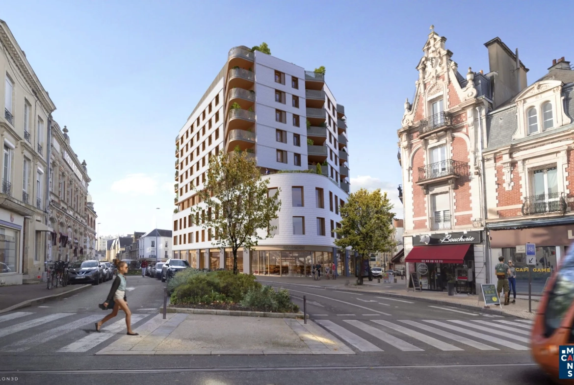 Appartement T1 bis neuf avec balcon au centre-ville du Mans - 175 000 € 
