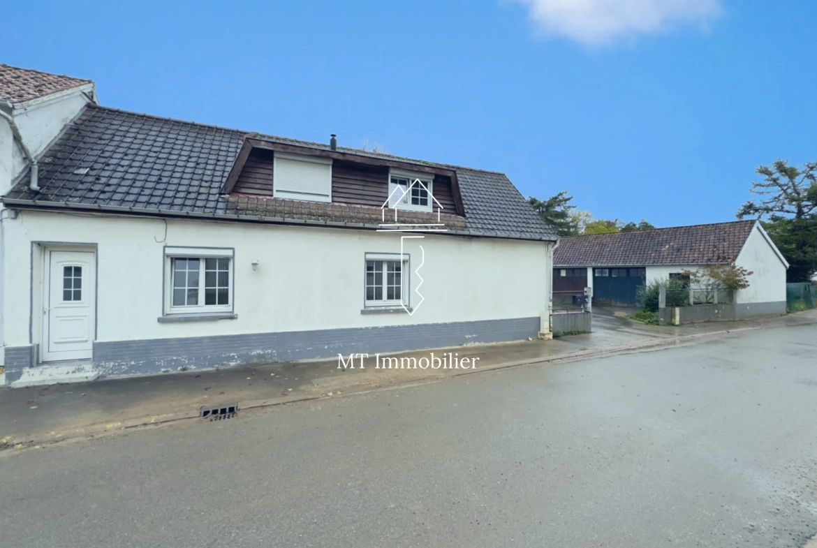 Maison de 117 m² à Longvilliers proche Montreuil sur Mer avec garage et terrain 
