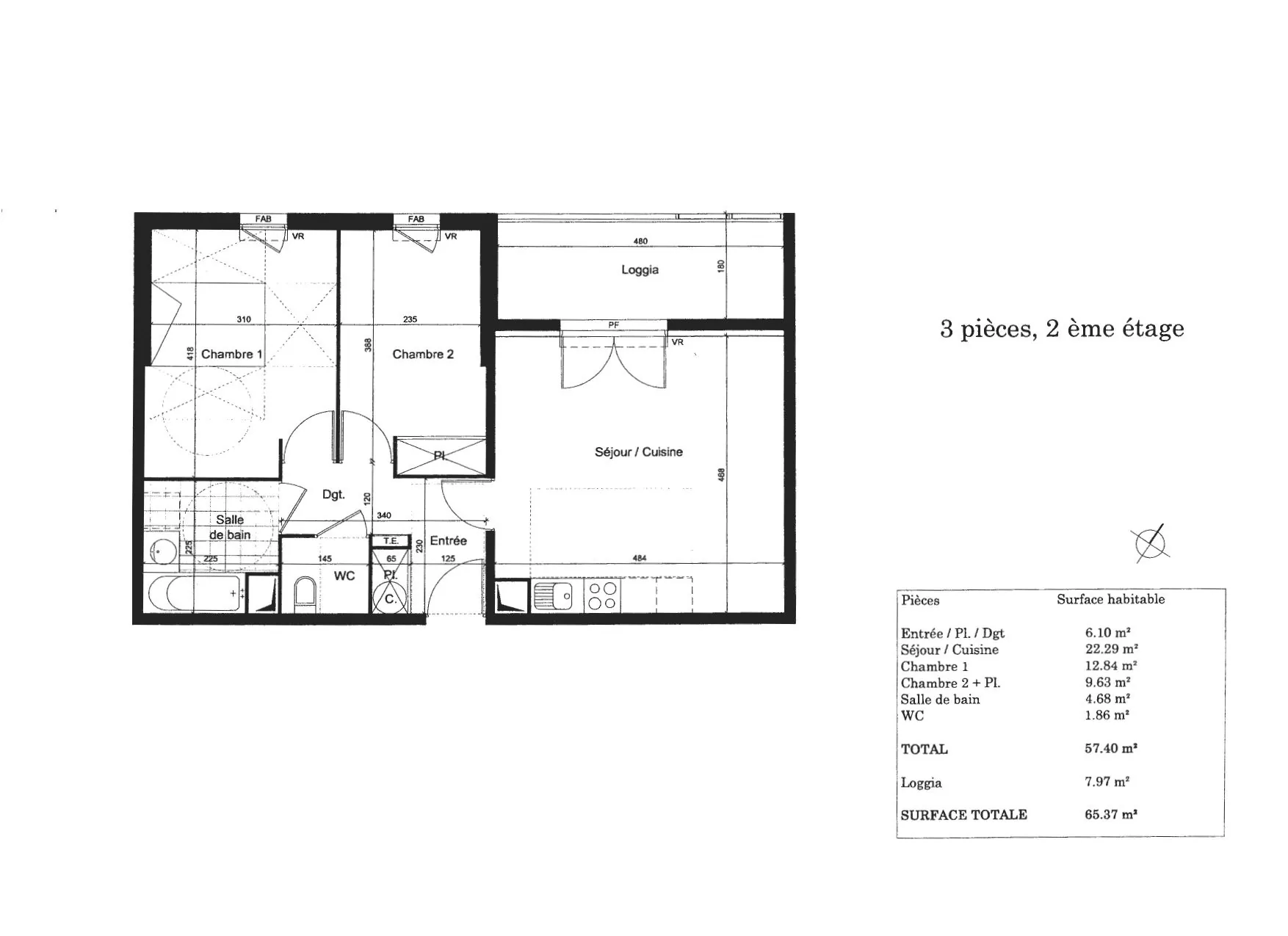 Appartement T3 à Toulouse dans résidence sécurisée avec parking – Investissement locatif rentable 