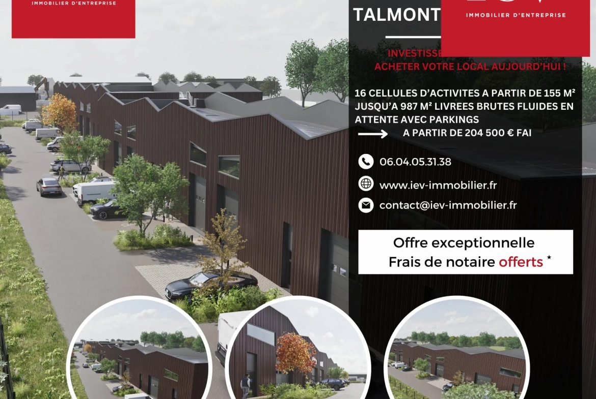À vendre local d'activité neuf à Talmont Saint Hilaire, modulable et prêt à aménager 