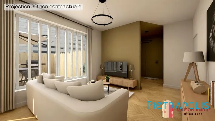 Plateau à aménager de 81 m² avec terrasse, cave et parking à Tarare 