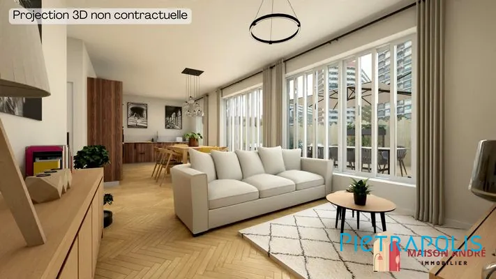 Plateau à aménager de 81 m² avec terrasse, cave et parking à Tarare 