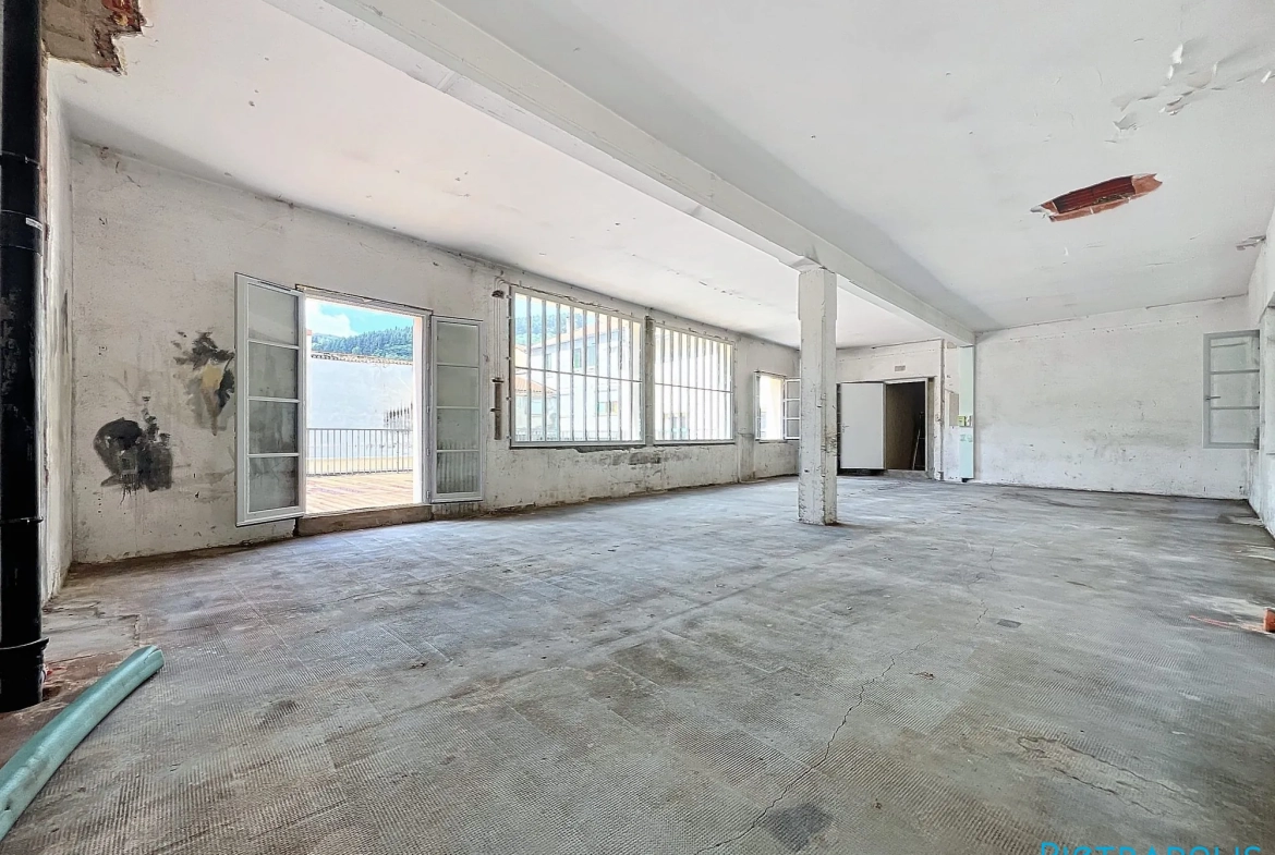 Plateau à aménager de 81 m² avec terrasse, cave et parking à Tarare 