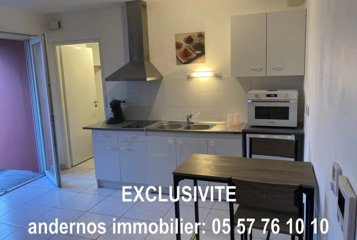 Charmant studio de 33 m² au centre d'Andernos-les-Bains avec balcon, ascenseur et vue dégagée 