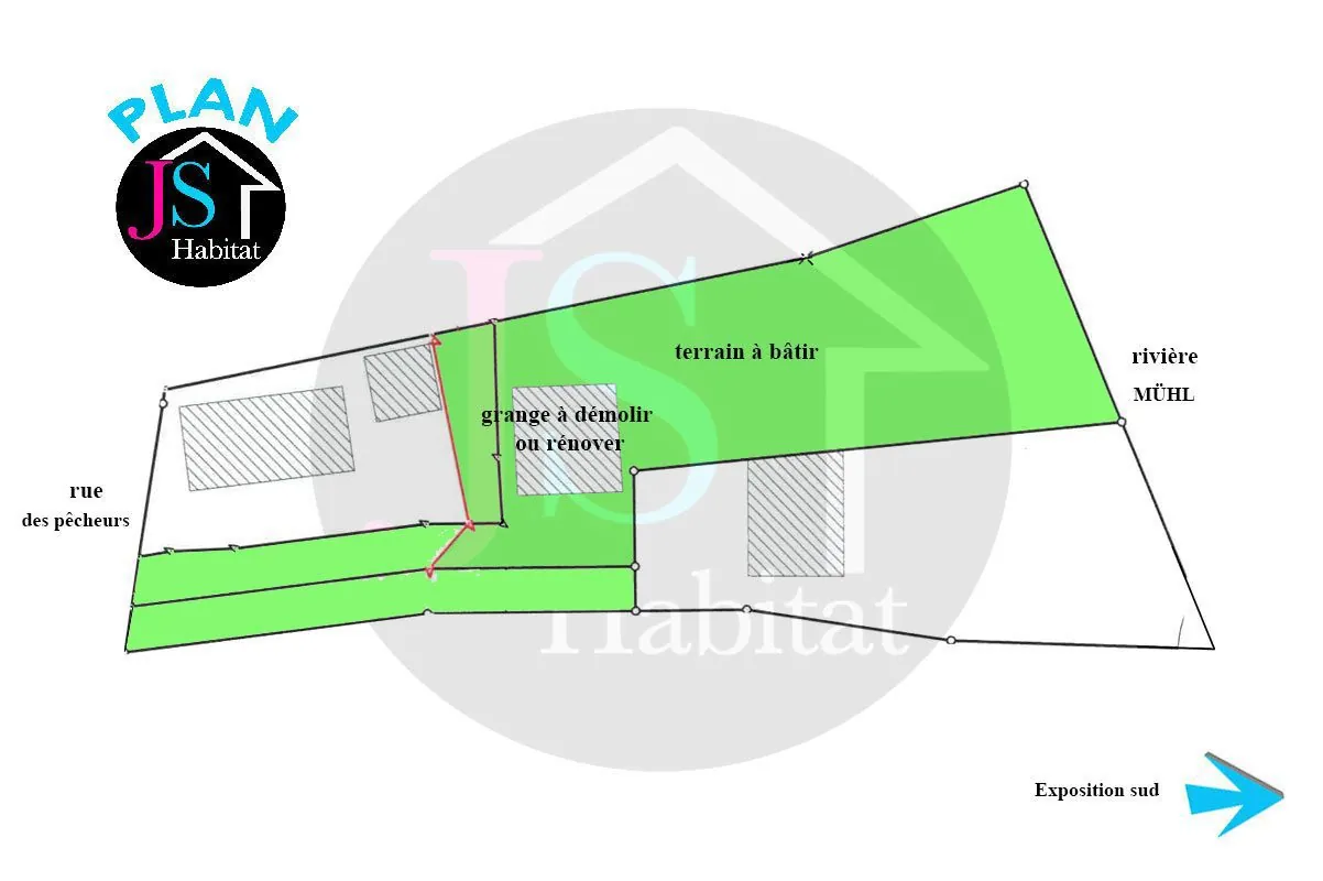 Terrain de 12,46 ares constructible à Offendorf, calme et verdoyant 