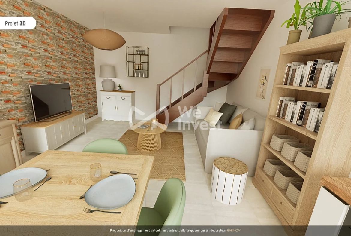 Visuel home staging Maison de campagne lumineuse à 8 min de Rodez avec 2 chambres 