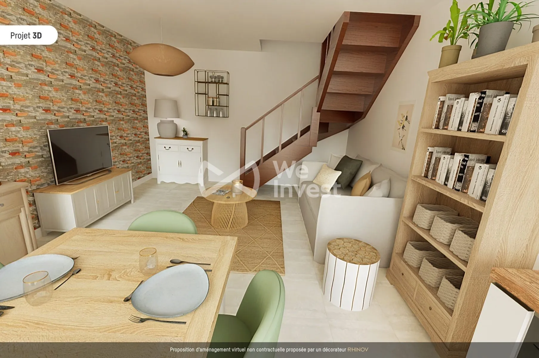 Visuel home staging Maison de campagne lumineuse à 8 min de Rodez avec 2 chambres 