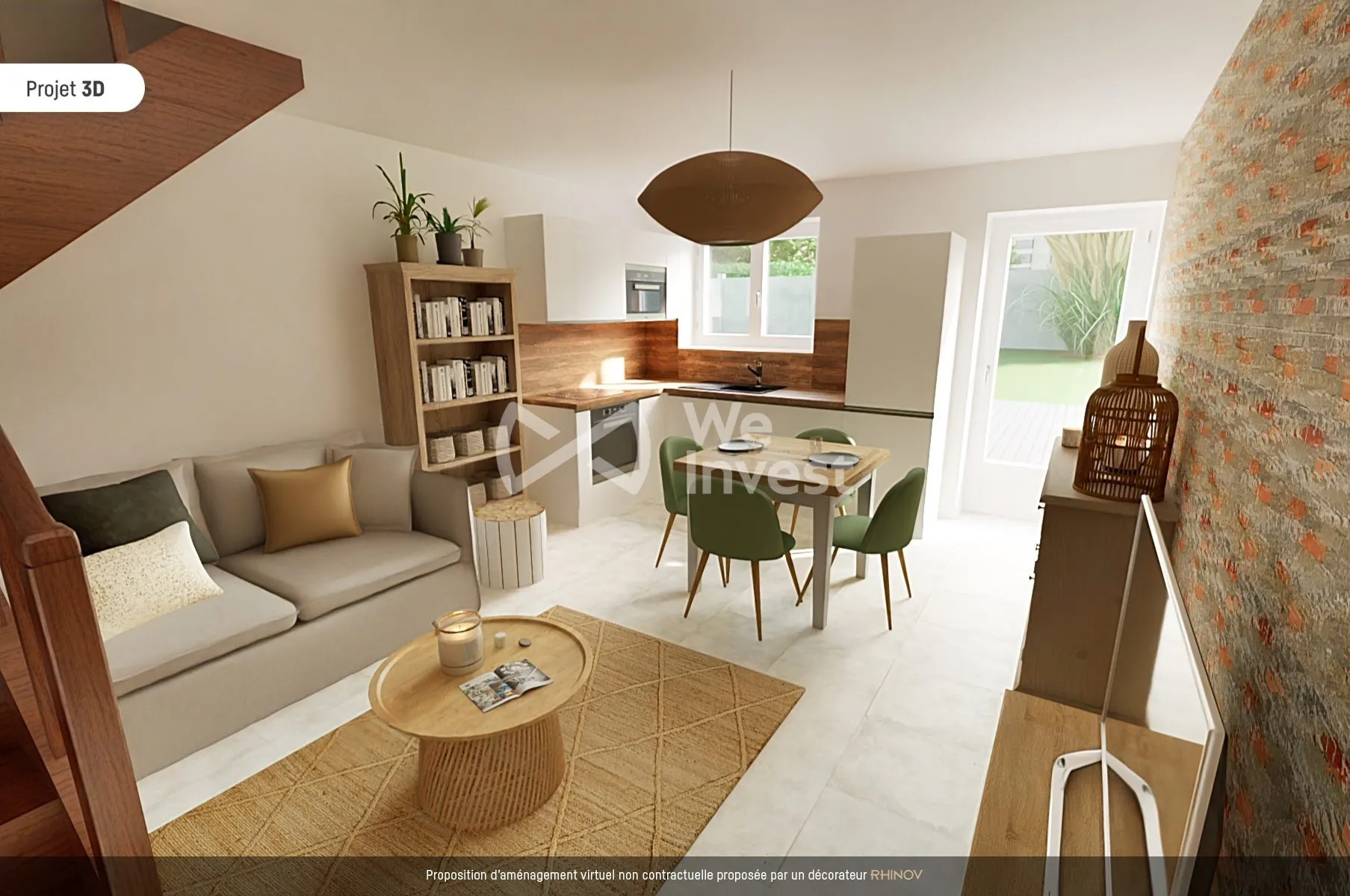 Visuel home staging Maison de campagne lumineuse à 8 min de Rodez avec 2 chambres 