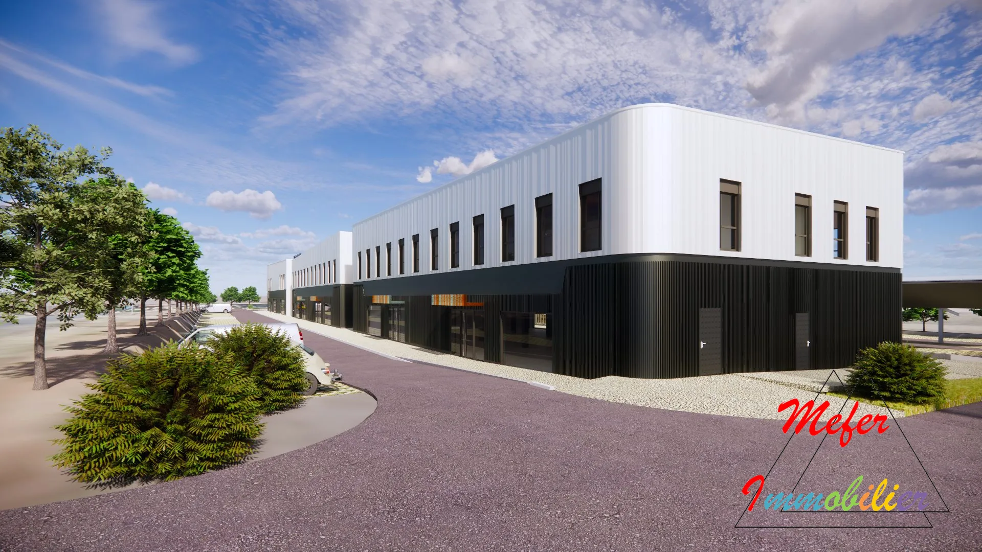 Centre commercial neuf à Marseillan avec bureaux en entrée de ville 