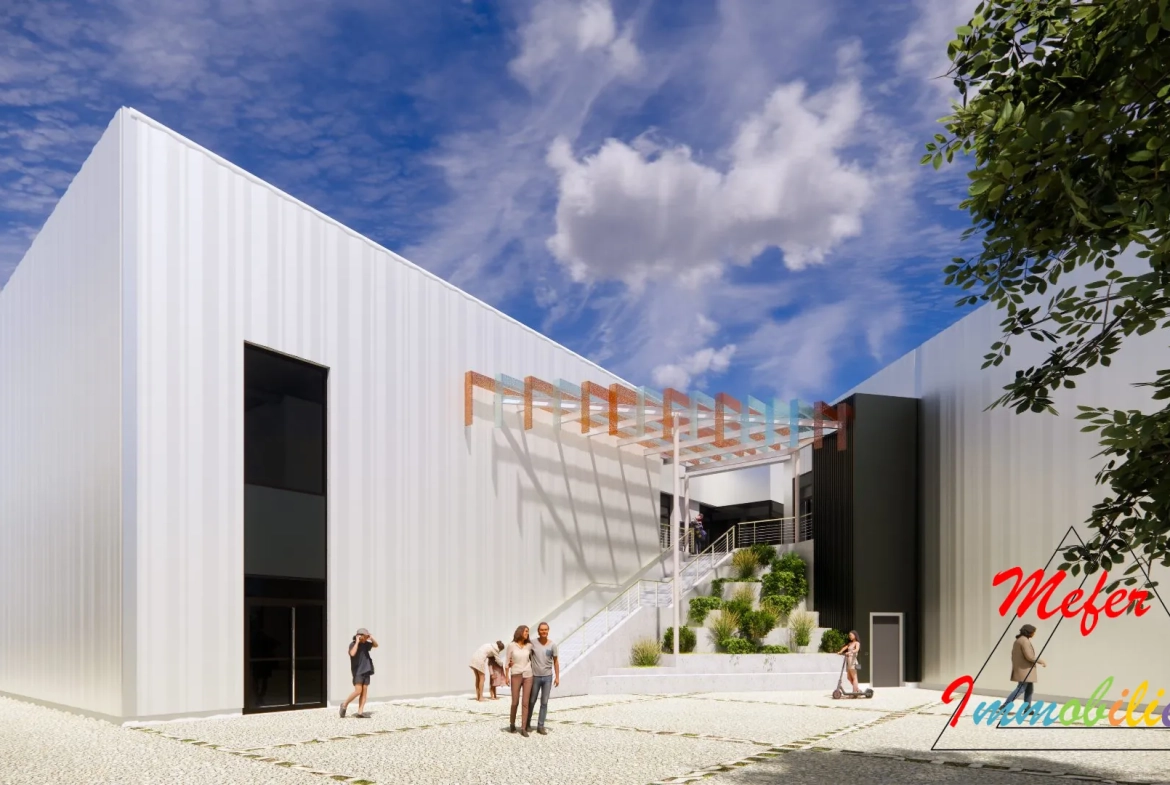 Centre commercial neuf à Marseillan avec bureaux en entrée de ville 