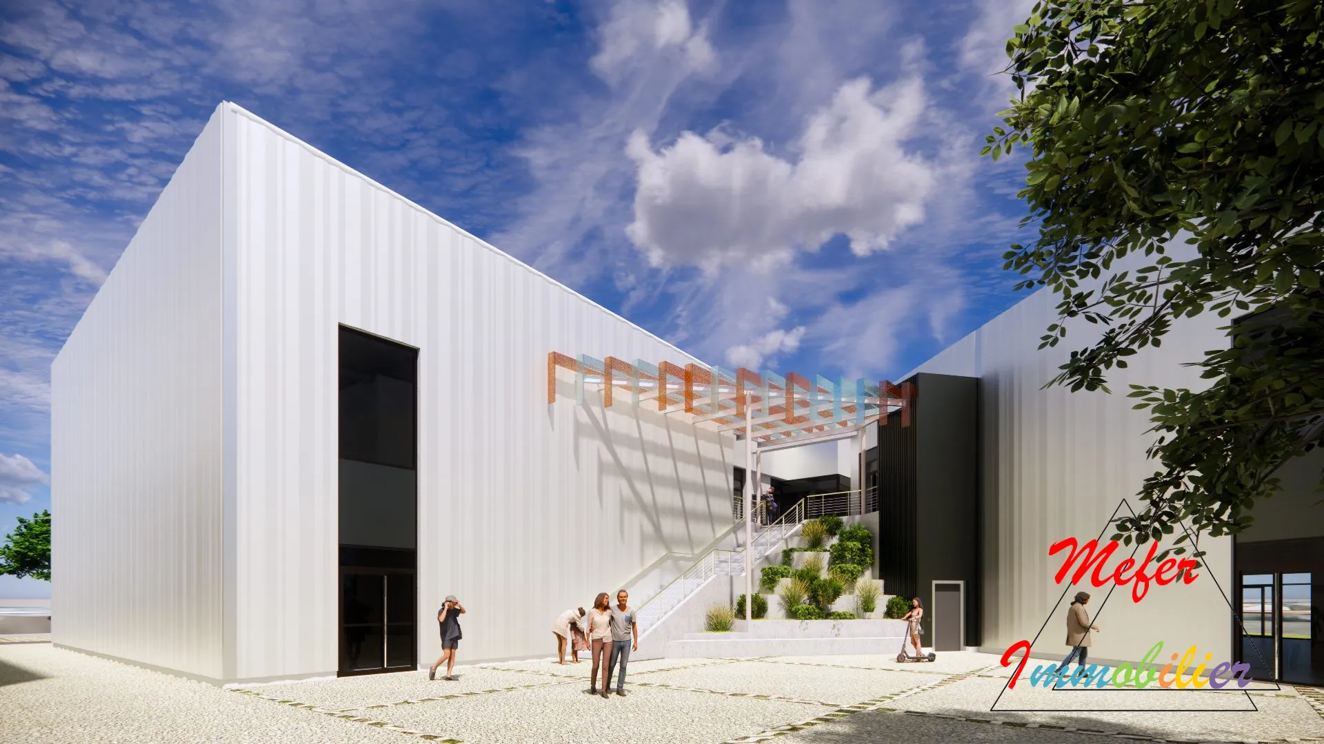 Centre commercial neuf à Marseillan avec bureaux en entrée de ville 