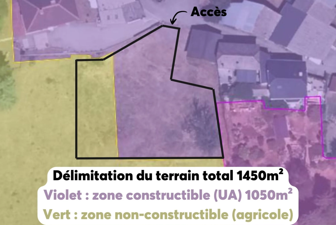 Terrain constructible de 1050 m² à Villard-d'Héry, proche autoroute 