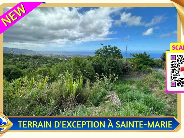 Terrain constructible de 370 m² à Sainte-Marie avec vue panoramique sur mer et montagnes