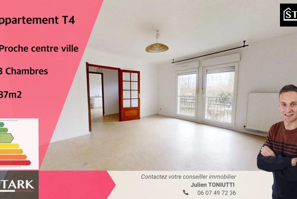 A vendre appartement 87 m² à Luxeuil-les-Bains – Résidence sécurisée 