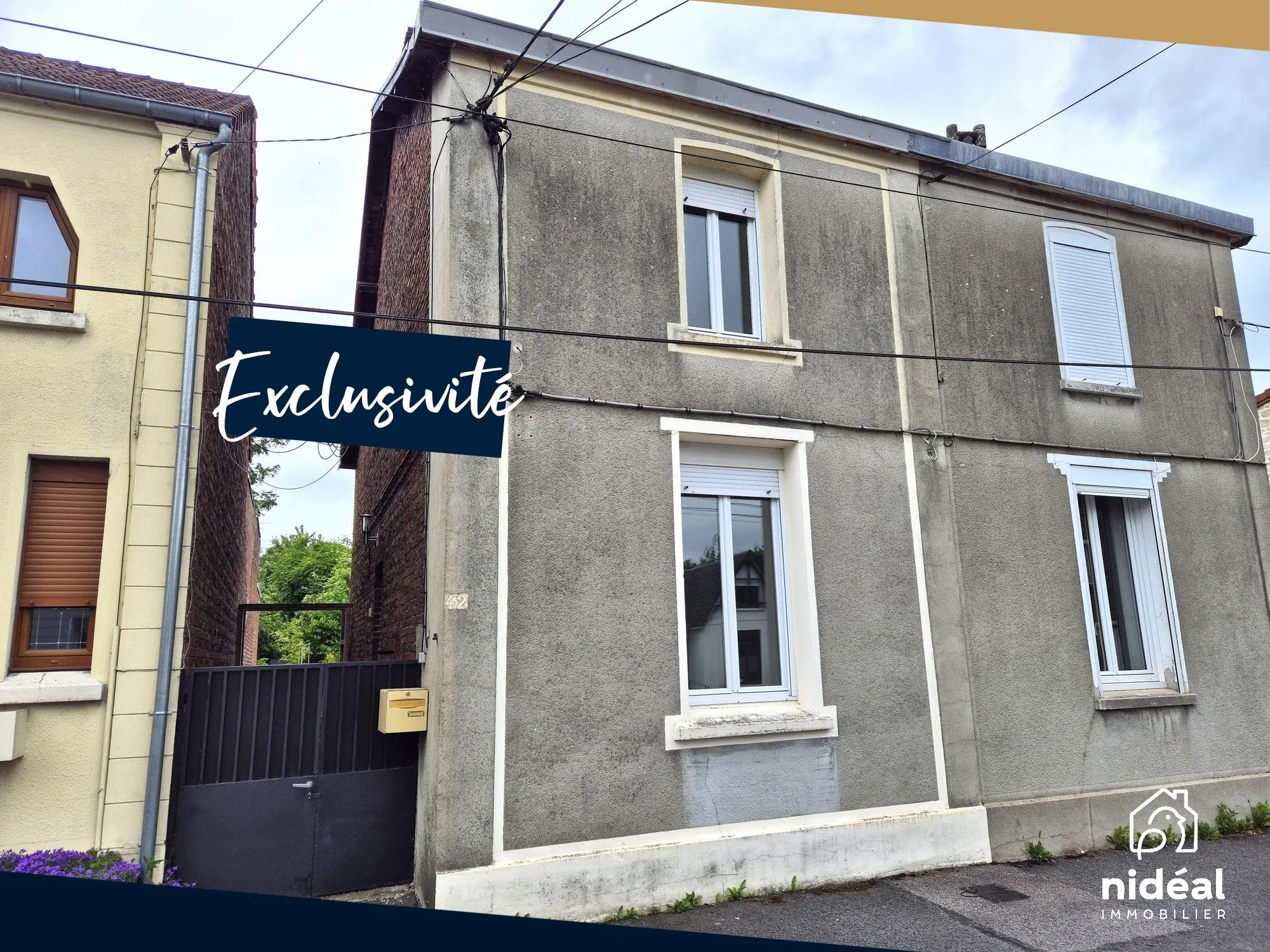Maison semi-individuelle à vendre à Aulnoye-Aymeries de 62 m² avec terrain clôturé 