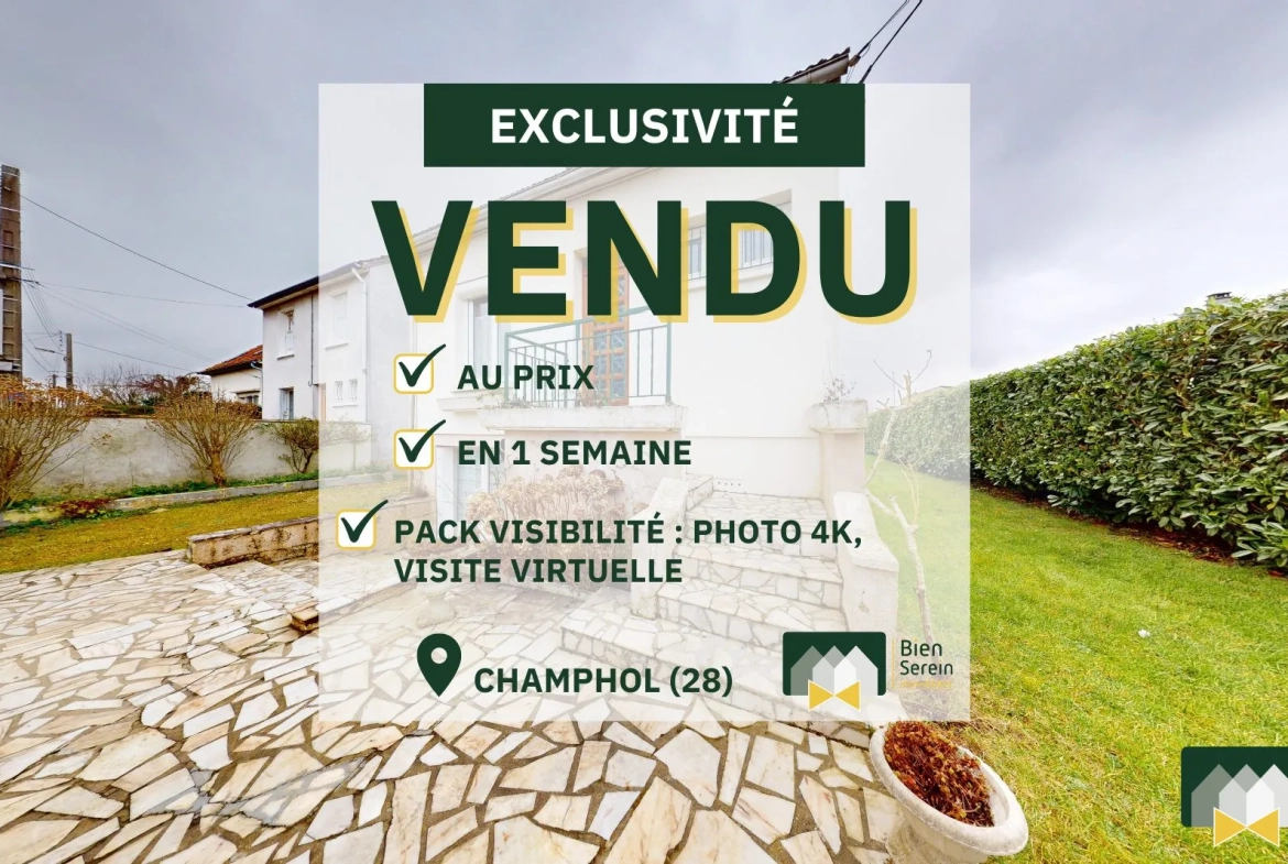 Maison familiale avec sous-sol et garages à Champhol, parfait premier achat 