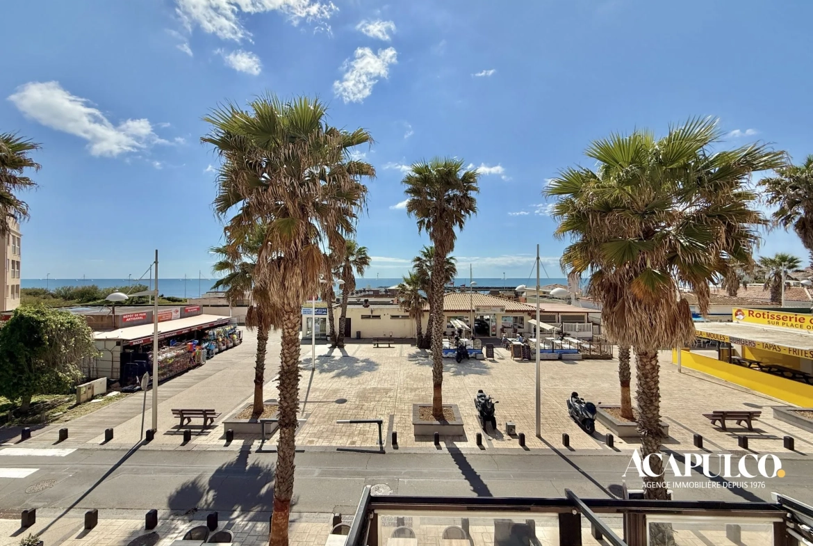 Studio avec vue mer face à la plage du Môle à Cap d'Agde 