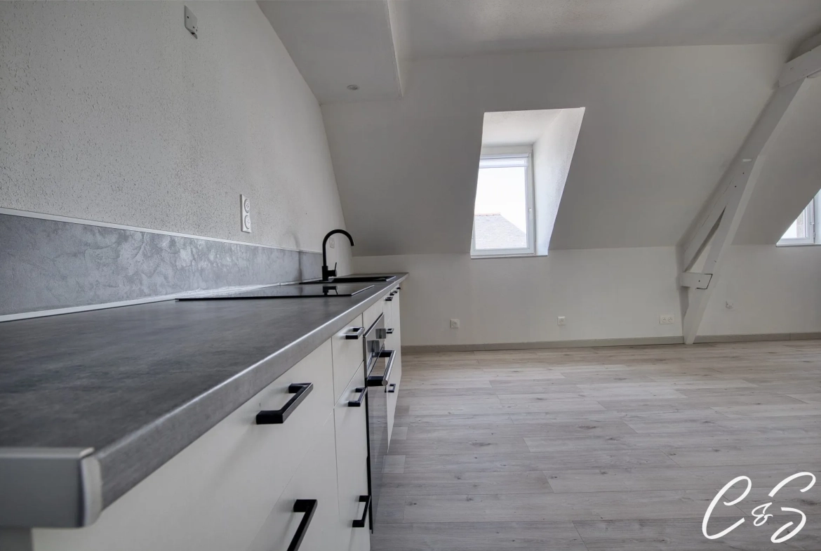 Charmant Appartement à Plonéour-Lanvern avec Luminosité et Poutres Apparentes 