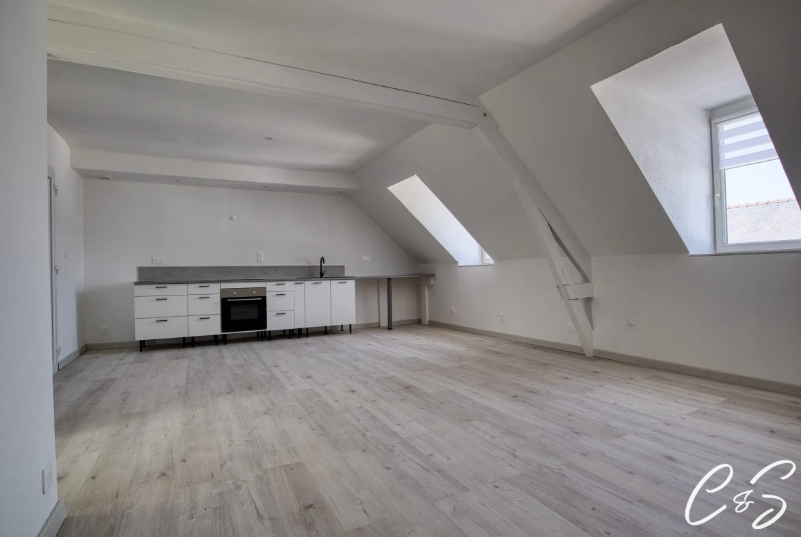 Charmant Appartement à Plonéour-Lanvern avec Luminosité et Poutres Apparentes 