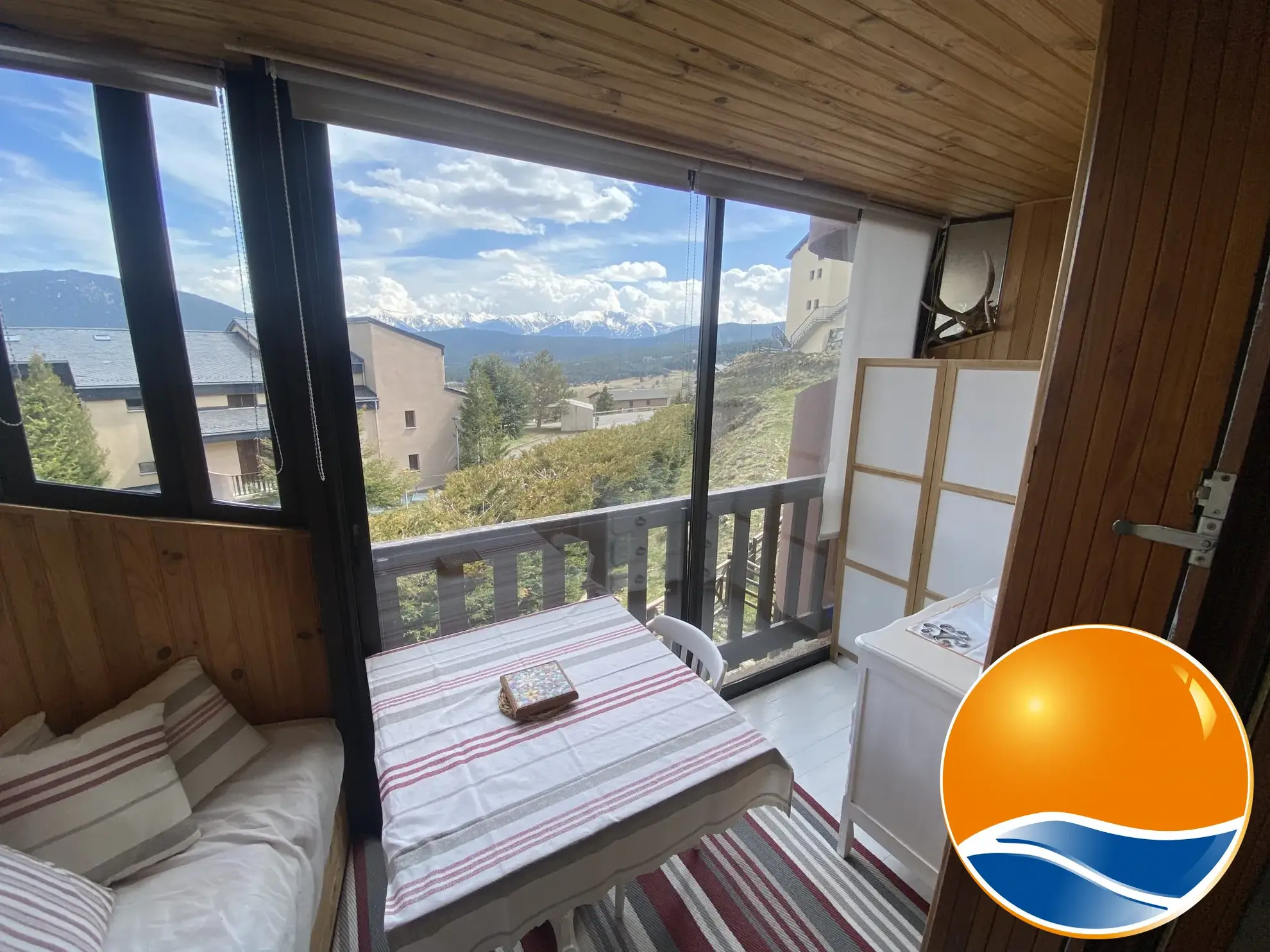 Loggia Studio meublé avec garage et vue montagne à Les Angles - 20.4m² 