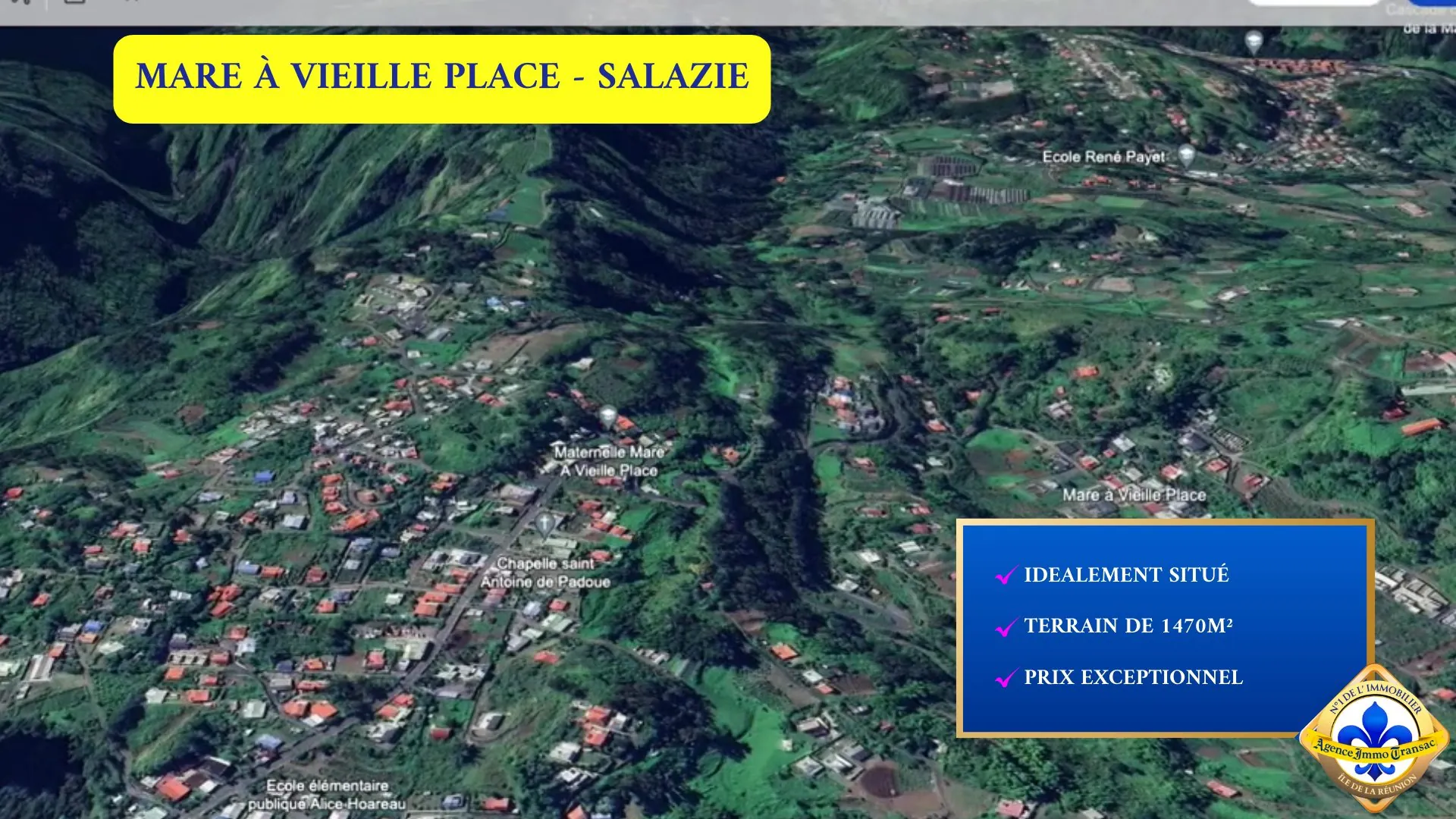 Terrain à vendre à Salazie avec maisons à rénover et potentiel de construction 