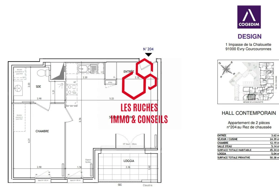 Appartement T2 à vendre à Évry-Courcouronnes avec balcon - 45 m² 