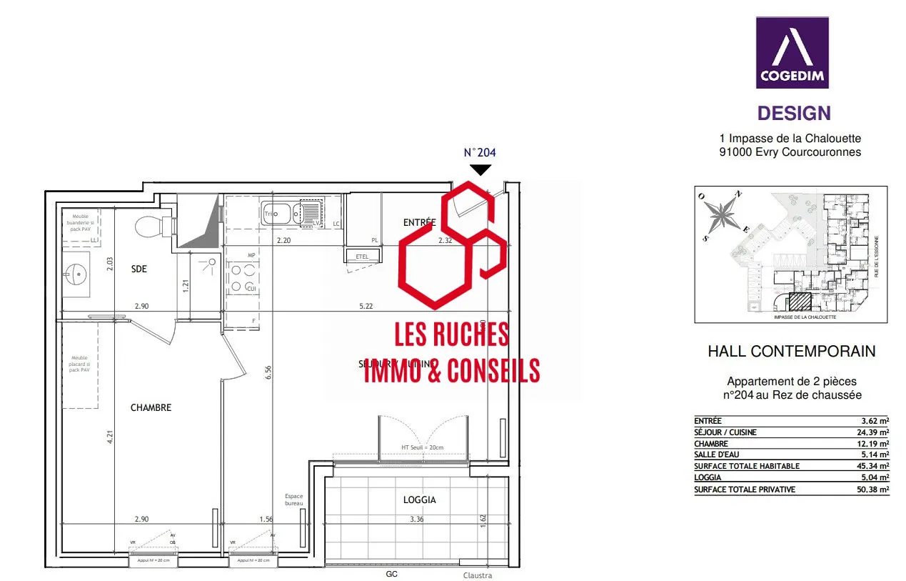 Appartement T2 à vendre à Évry-Courcouronnes avec balcon - 45 m² 