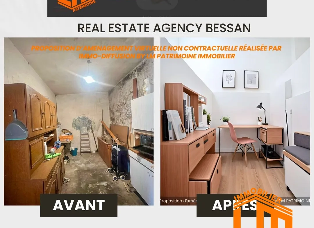 bureau Maison de plain-pied à rénover à BESSAN, 4 chambres, emplacement stratégique 