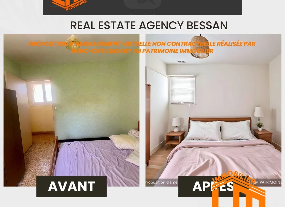 chambre Maison de plain-pied à rénover à BESSAN, 4 chambres, emplacement stratégique 
