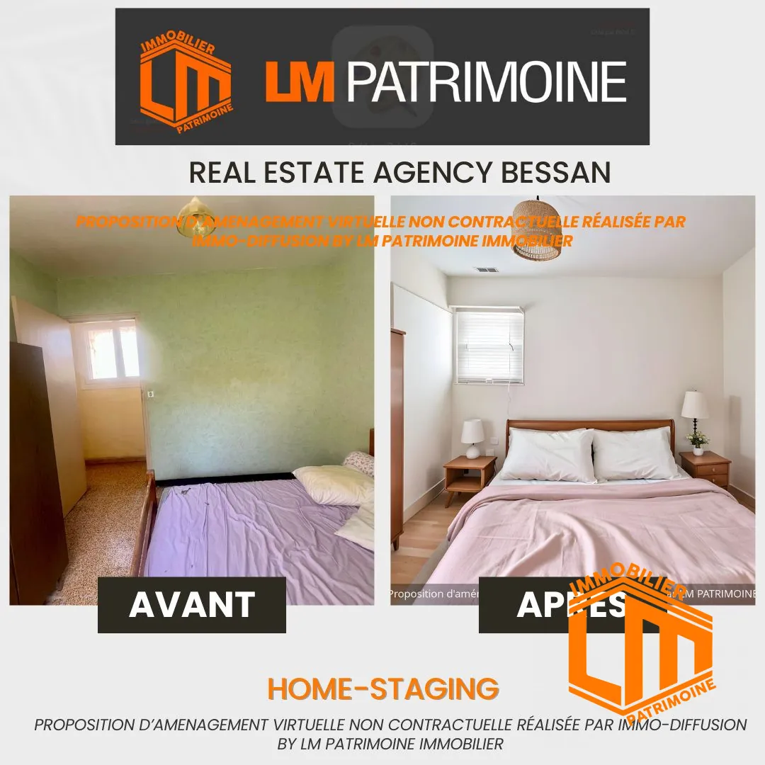 chambre Maison de plain-pied à rénover à BESSAN, 4 chambres, emplacement stratégique 