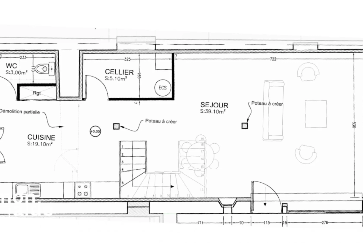Maison à rénover de 80m² avec jardin et potentiel à Naujan et Postiac 