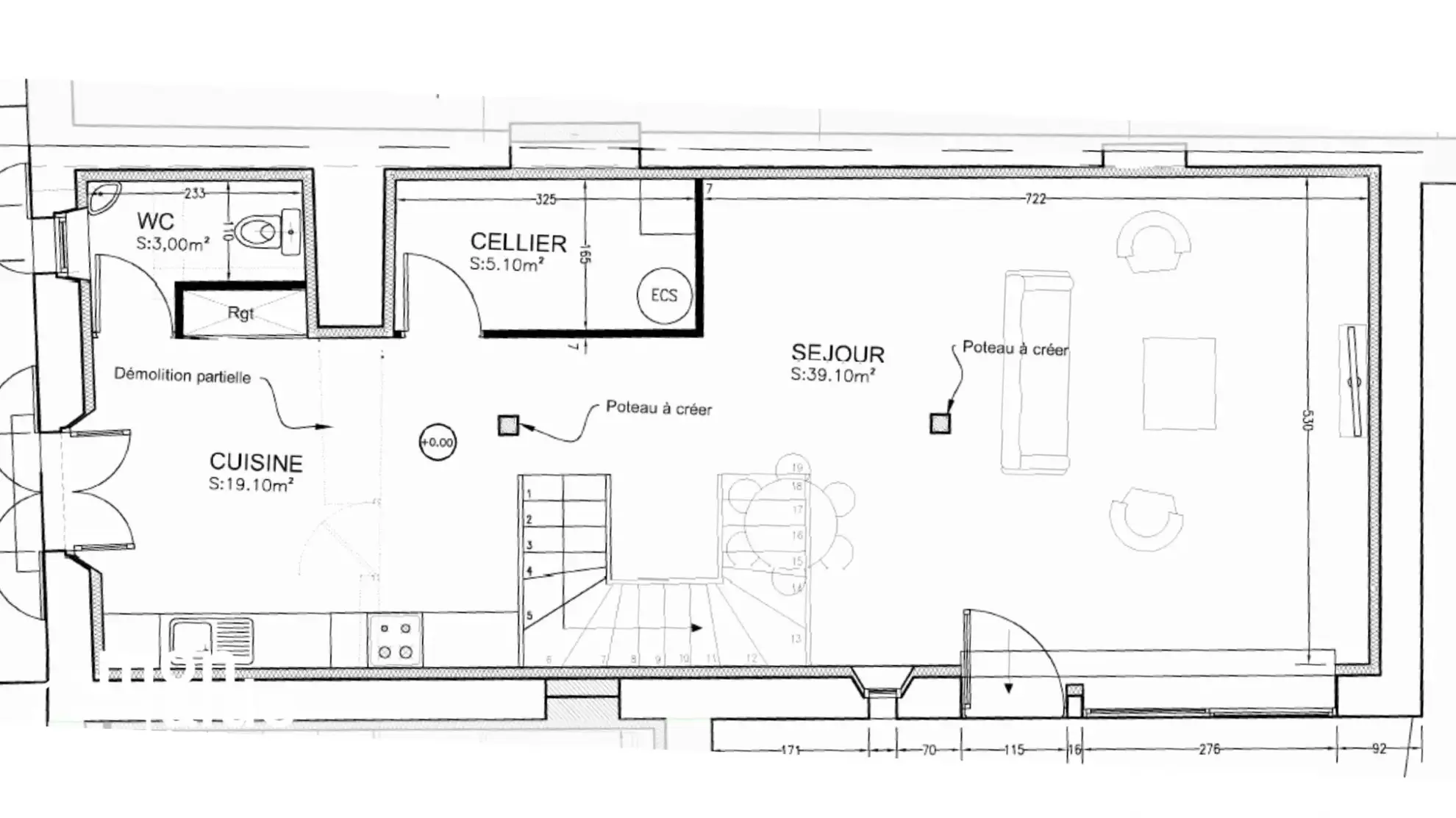 Maison à rénover de 80m² avec jardin et potentiel à Naujan et Postiac 